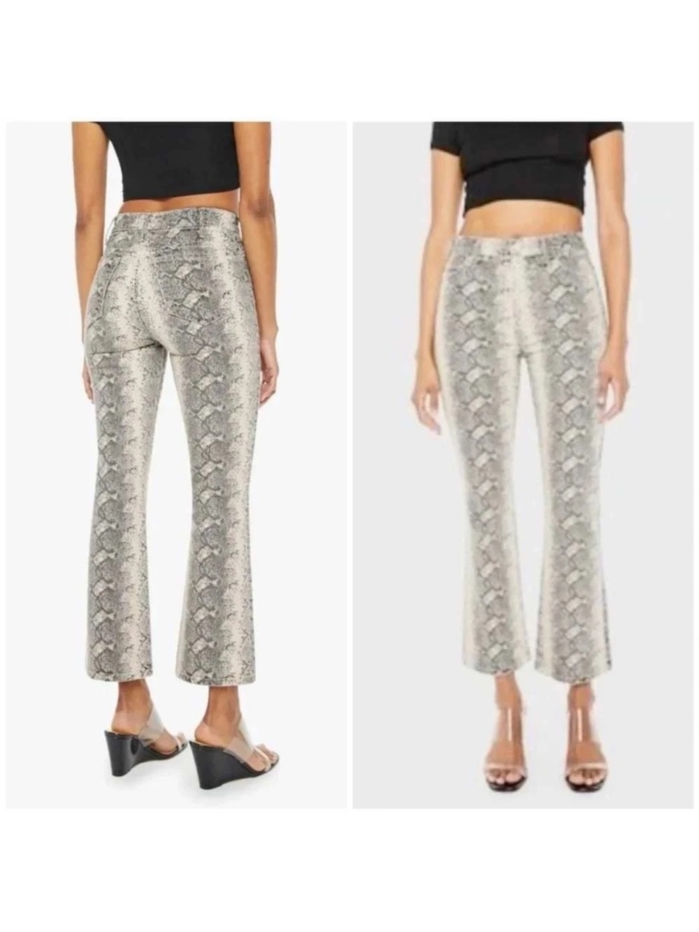 MOTHER The Hustler Flood Jeans-Boa Babe Snakeskin Print High Rose -size 26